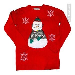 Adorable Vintage Christmas 3d snowman ☃️ holiday sweater Tiara International